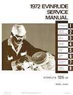 1972 Evinrude StarFlite 125 HP Outboards Service Repair Manual, PN 4822